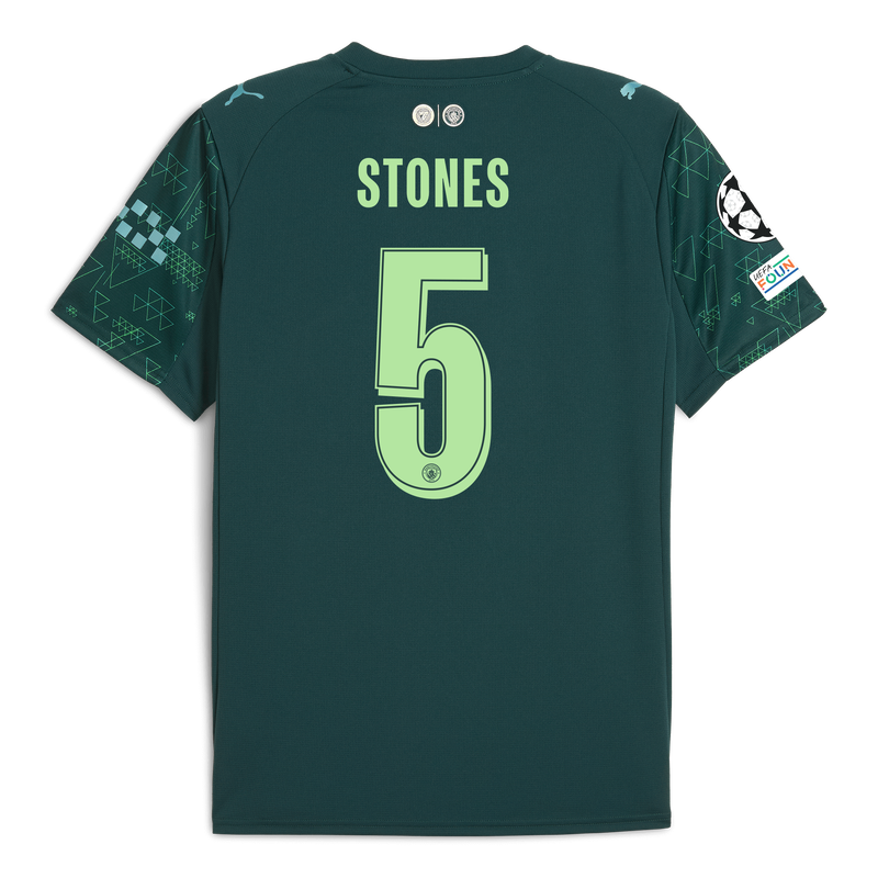Man City EA SPORTS FC Jersey 2025/26 With STONES 5 Printing green - Check out all Manchester City t-shirts online - Official Manchester City FC store