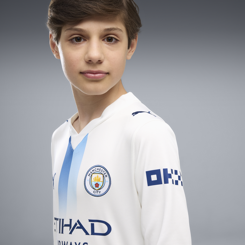 MCFC RP KIDS THIRD JERSEY LS - PUMA White-Blazing Blue