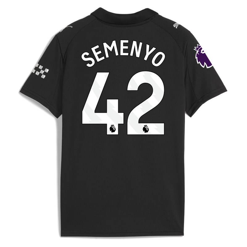 Kids' Man City Away Jersey 2025/26 With SEMENYO 42 Printing black - Check out all Manchester City t-shirts online - Official Manchester City FC store