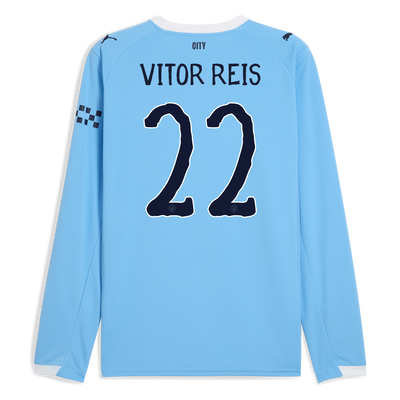 Manchester City Heimtrikot 2025/26 Langarm mit VITOR REIS 22 Aufdruck