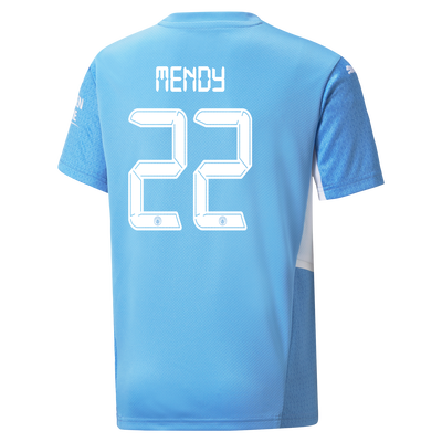 Kids Manchester City Home Shirt 21/22 with Benjamin Mendy printing