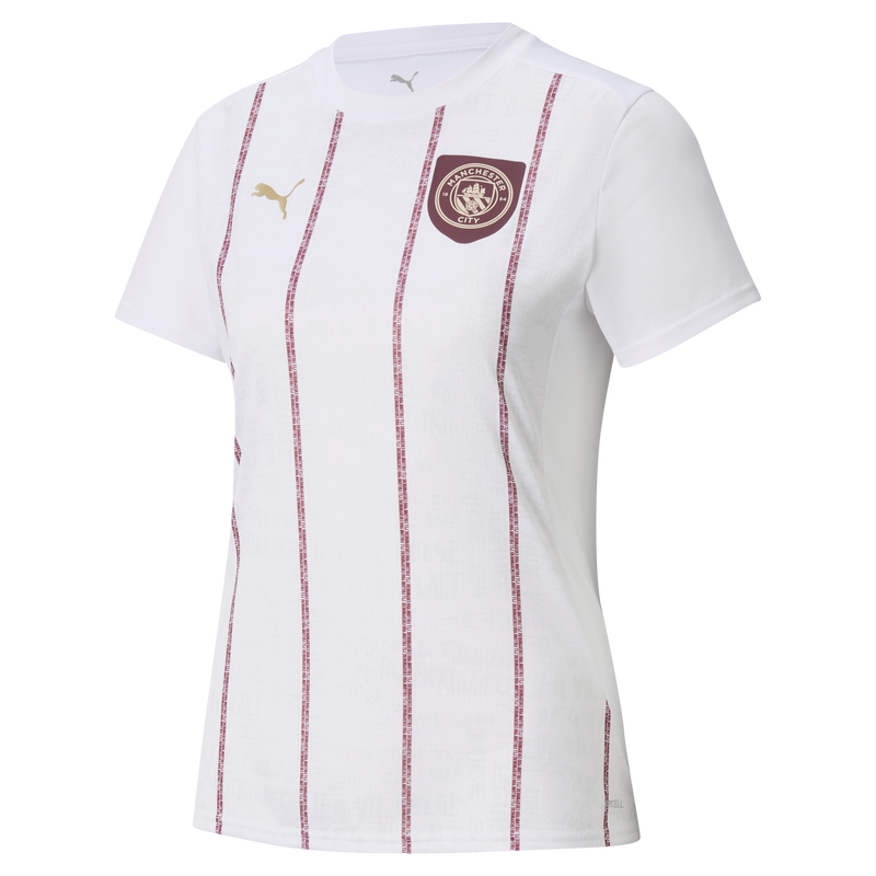 Women's Man City Pre-Match Short Sleeve Jersey white - Size XXL from polyester for females  - Official Manchester City FC store