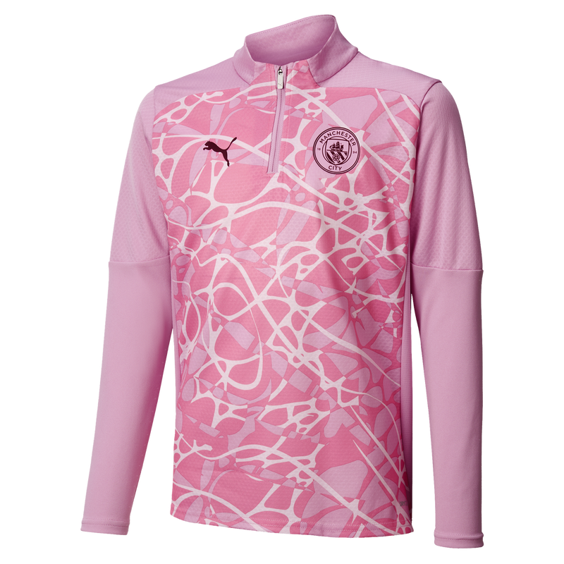 MCFC MW KIDS PREMATCH 1/4 ZIP TOP - pink icing