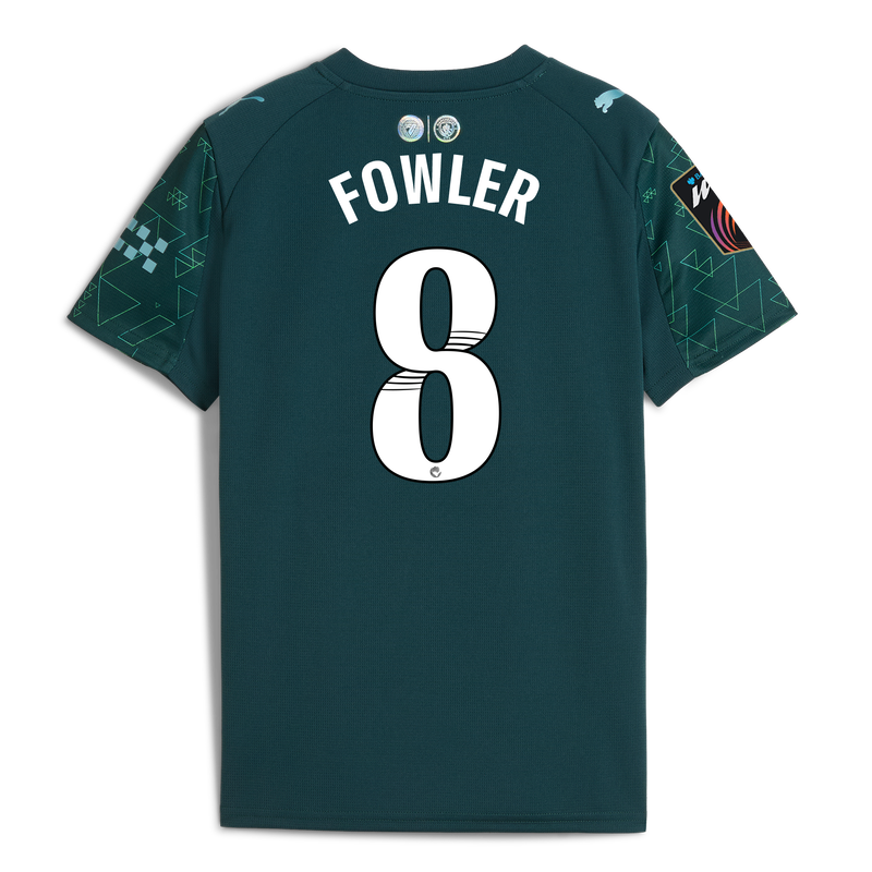 Kids' Man City EA SPORTS FC Jersey 2025/26 With FOWLER 8 Printing green - Check out all Manchester City t-shirts online - Official Manchester City FC store