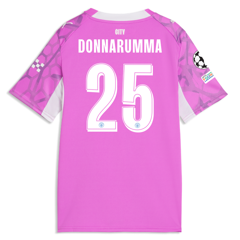 Manchester City keepersshirt voor kinderen 2026/27 met DONNARUMMA 25-bedrukking electric orchid-puma white -Bekijk alle Man City t-shirts online