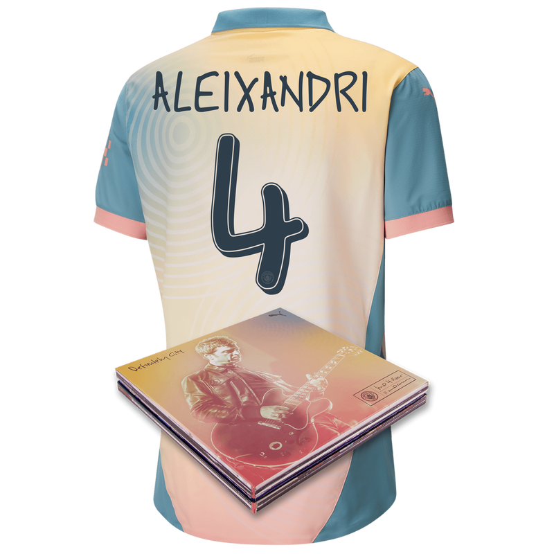 Man City Authentic 'Definitely City' Jersey 24/25 with ALEIXANDRI 4 printing in Collector's Box pink - Size S from polyester for males