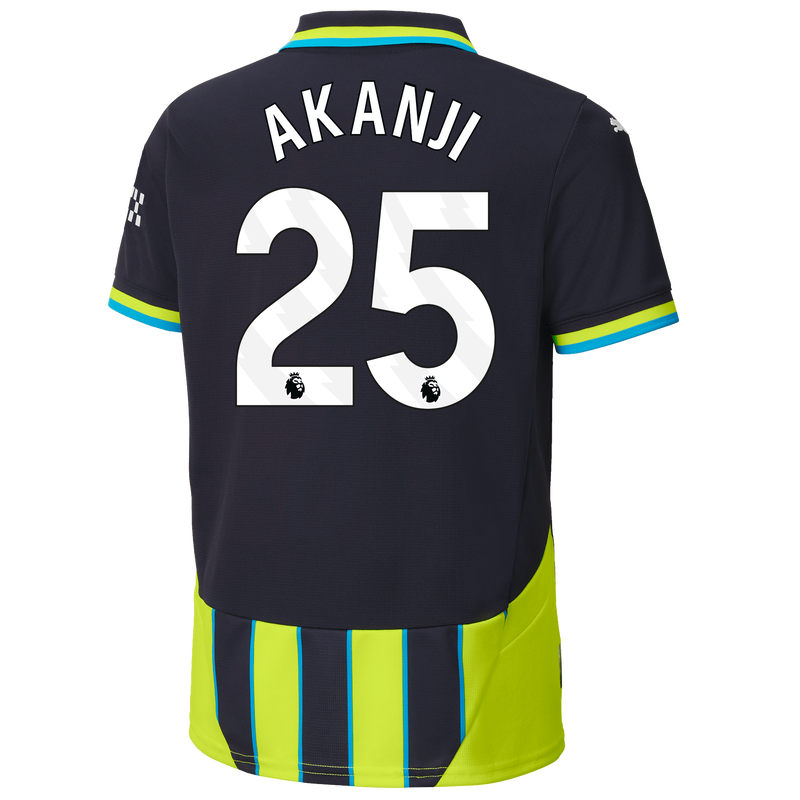 Kids' Man City Away Jersey 24/25 With AKANJI 25 Printing new navy unisex - Size 13/14 from polyester  - Official Manchester City FC store