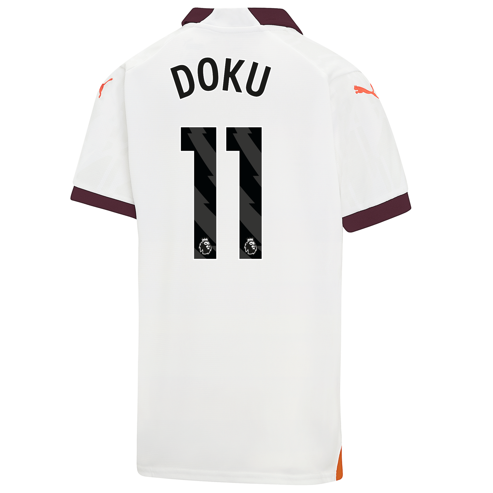 Kids' Manchester City Away Jersey 2023/24 with DOKU 11 printing