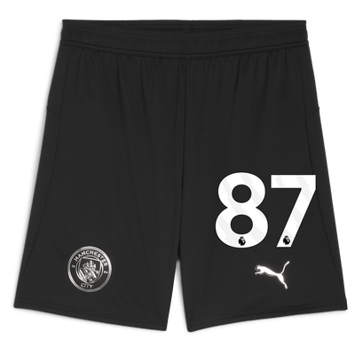 Pantalones cortos de fútbol del Manchester City 2025/26 con el número #87