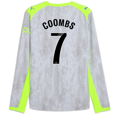 Manchester City Third Authentic Jersey 2025/26 Long Sleeve With COOMBS 7 Printing