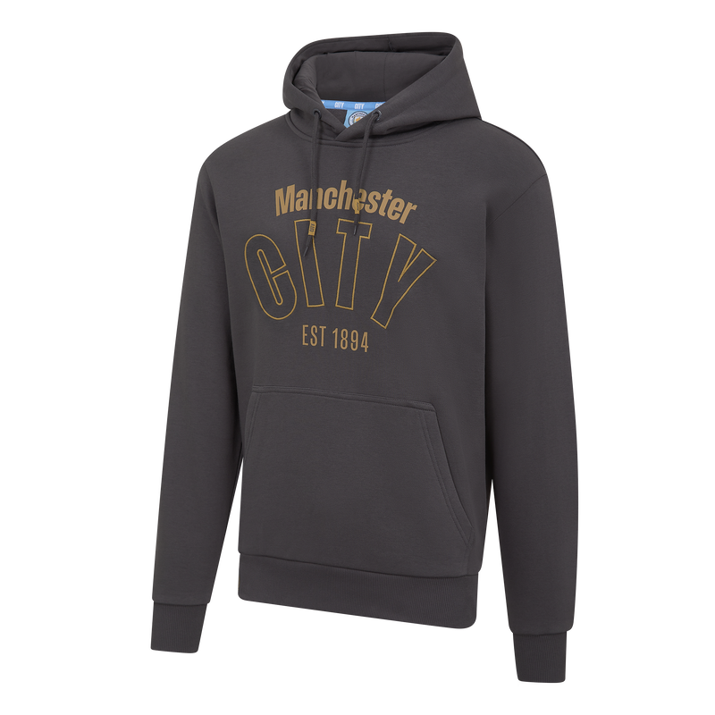 MCFC MENS BLACK&GOLD HOODY - black
