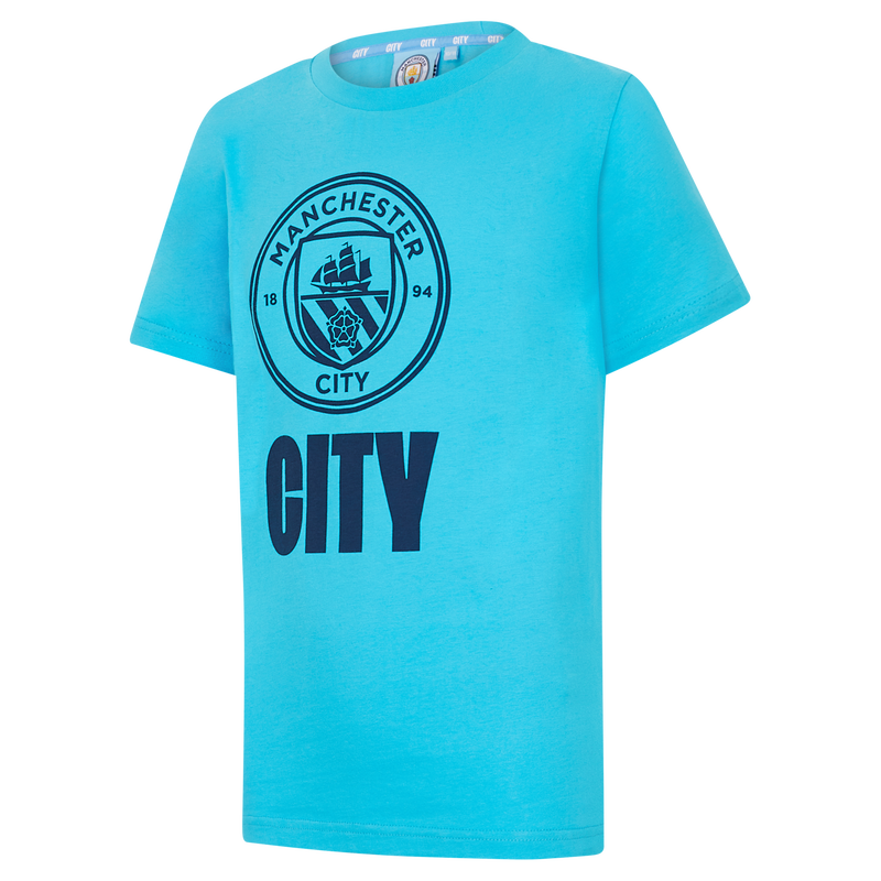 MCFC FW CITY CREST KIDS TEES - blue