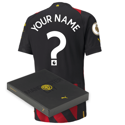 Manchester City Authentic Away Jersey 2022/23 with custom printing in Gift Box
