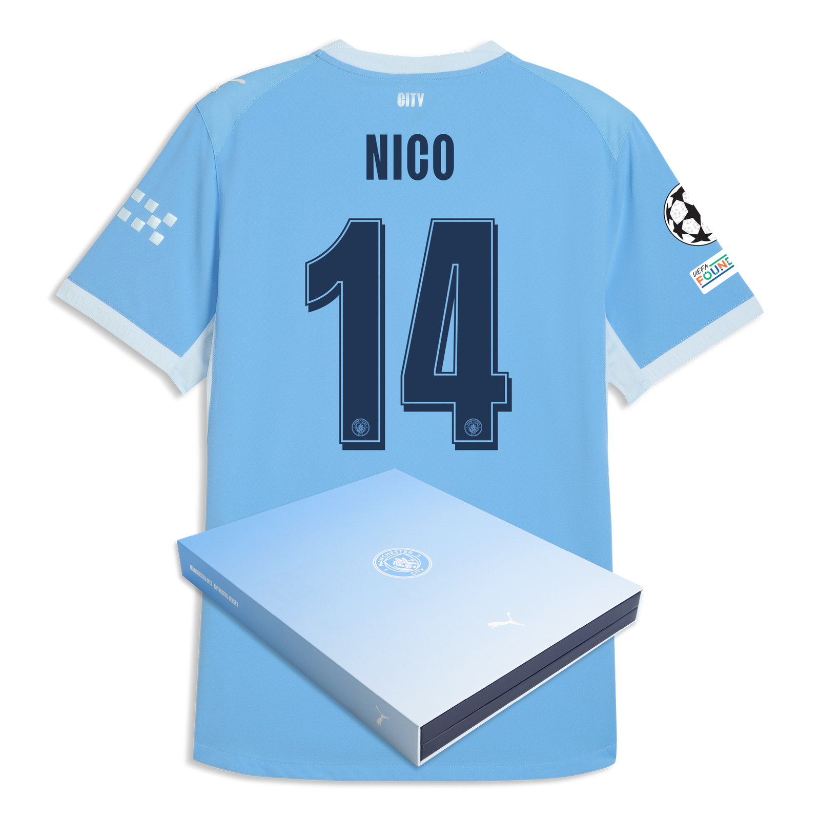 Manchester City Home Authentic Jersey 2026/27 With NICO 14