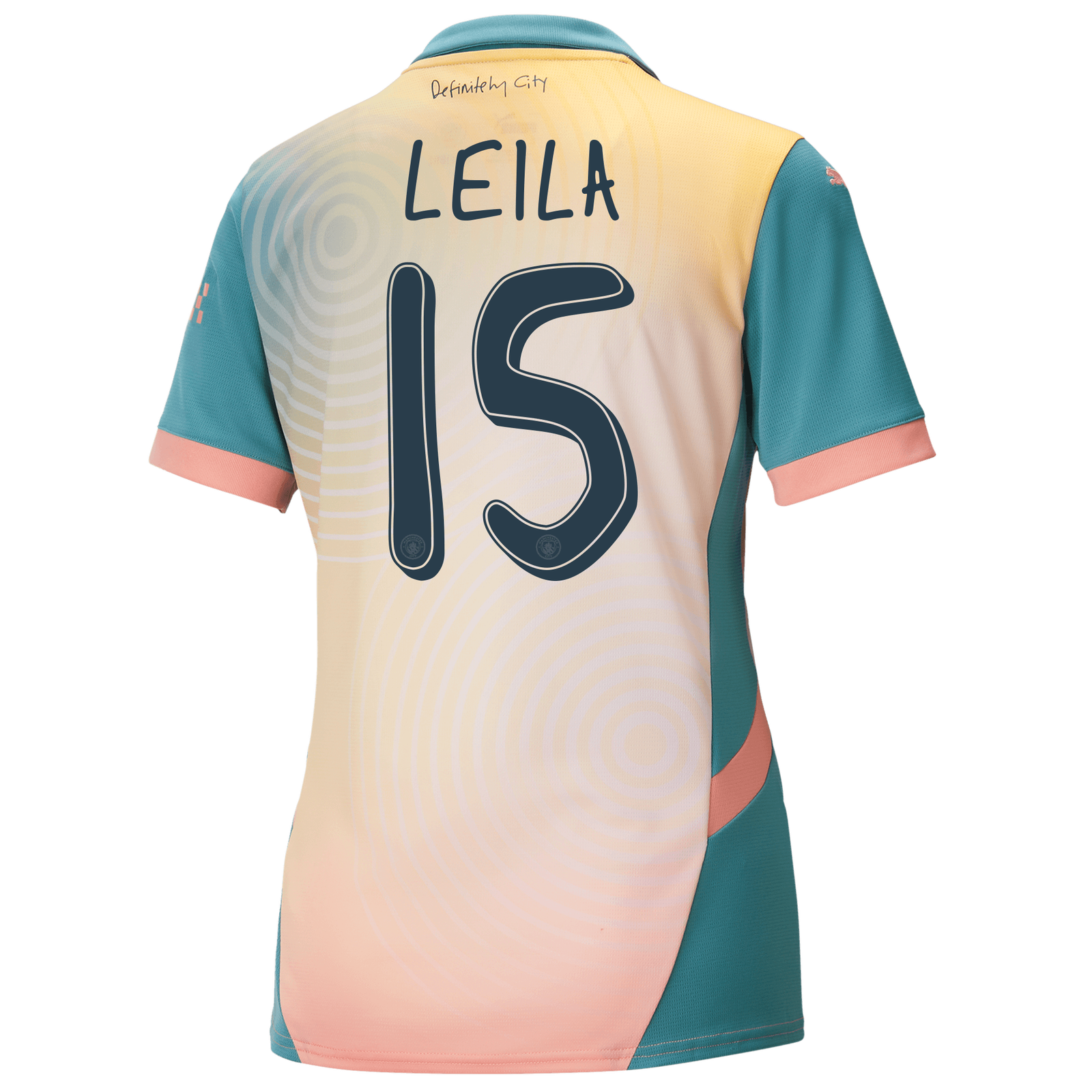 Women's Manchester City 'Definitely City' Jersey 2024/25 With LEILA 15