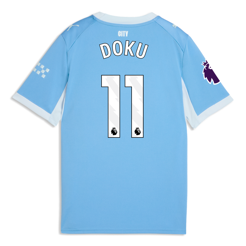 Kids' Manchester City Home Jersey 2026/27 With DOKU 11 Printing