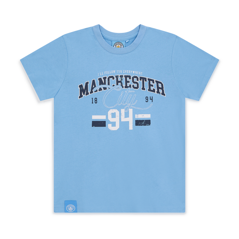 Kids' Man City Varsity Graphic T-Shirt blue - Size 4/5 from polyester for child.s  - Official Manchester City FC store