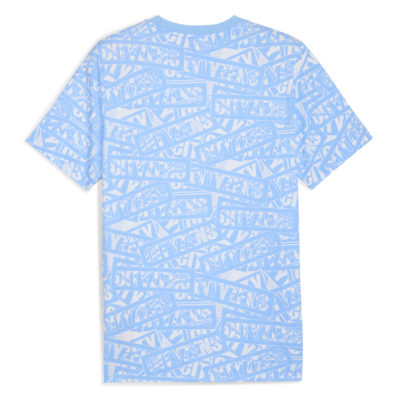 MCFC LW MENS FTBLCULTURE TEE AOP - team light blue