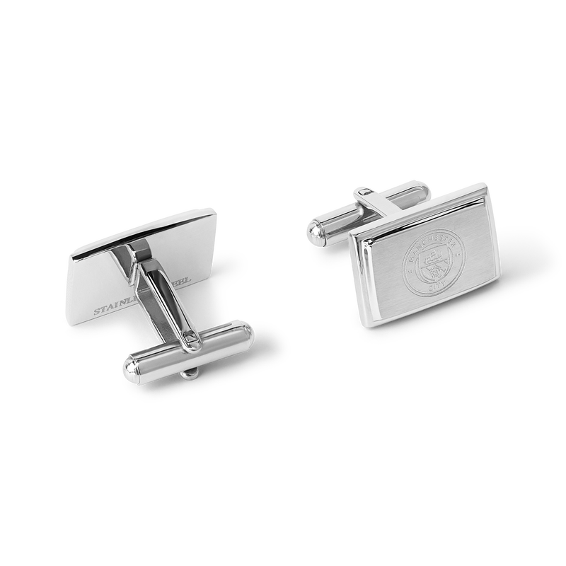 Man City Oblong Crest Cufflinks silver - Check out all Manchester City gifts online - Official Manchester City FC store