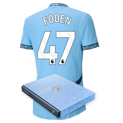 Manchester City Authentic Home Jersey 2024/25 with FODEN 47 printing in Gift Box