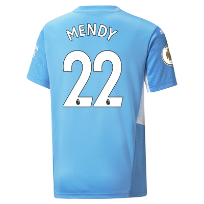 Kids Manchester City Home Shirt 21/22 with Benjamin Mendy printing