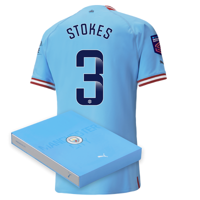 Manchester City Authentic Home Jersey 22/23 with STOKES 3 printing in Gift Box