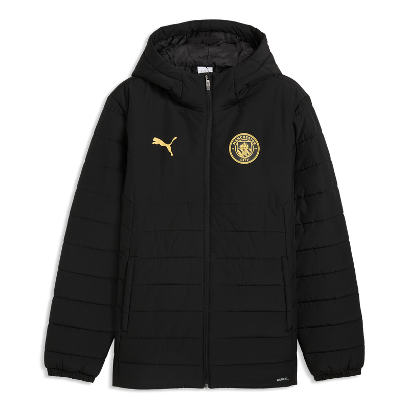 MCFC TR KIDS HOODED PADDED JKT - PUMA Black-Flaxen
