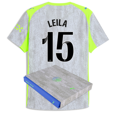 Manchester City Third Authentic Jersey 2025/26 With LEILA 15 Printing in Gift Box