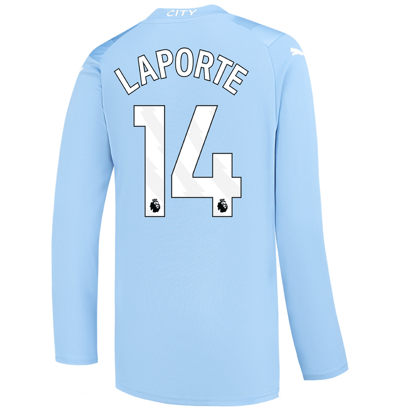 kids-manchester-city-home-jersey-2023-24-long-sleeve-with-laporte-14-printing-official-man