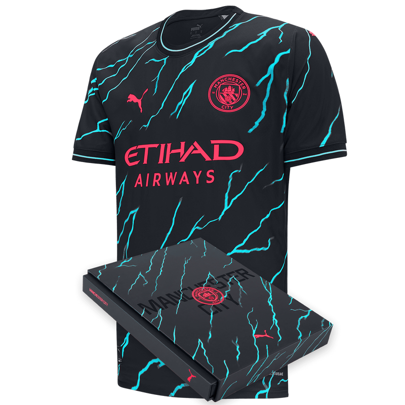 Man City Authentic 3rd Jersey 2023/24 with Custom Printing in Gift Box