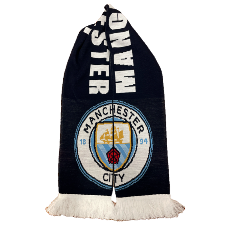 MCFC FW LARGE CLUB CREST SCARF - navy