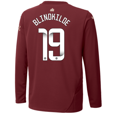 Kids' Manchester City Third Jersey 2024/25 Long Sleeve  With BLINDKILDE 19 Printing