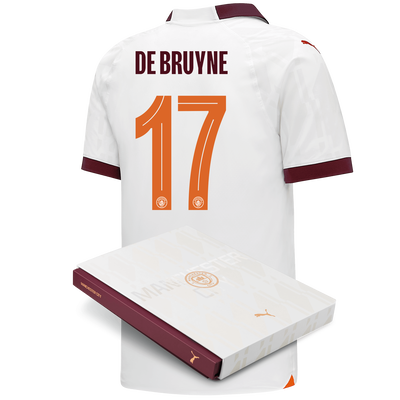 Manchester City Authentic Away Jersey 2023/24 with DE BRUYNE 17 printing in Gift Box