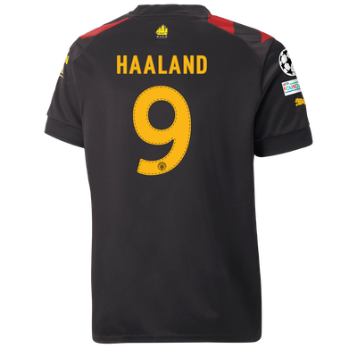 Kids' Manchester City Away Jersey 2022/23 with HAALAND 9 printing