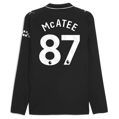 Manchester City Away Authentic Jersey 2025/26 Long Sleeve With McATEE 87 Printing