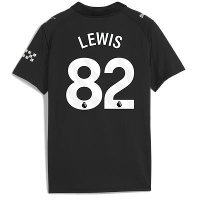 Kids' Manchester City Away Jersey 2025/26 With LEWIS 82 Printing