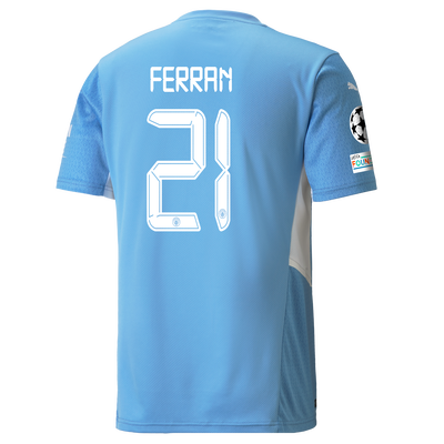 Manchester City Home Shirt 21/22 with Ferran Torres printing