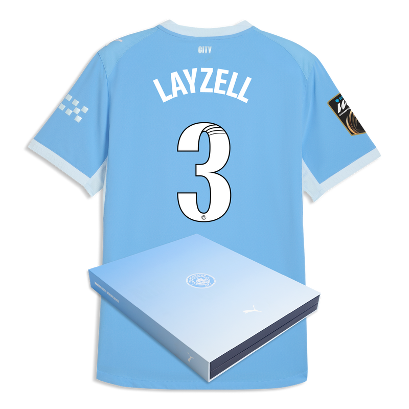 Man City Home Authentic Jersey 2026/27 With LAYZELL 3 Printing in Gift Box  blue-icy blue - Check out all Manchester City t-shirts online