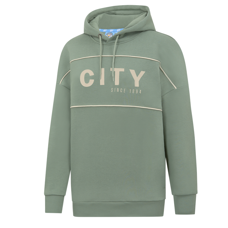 MCFC WOMENS OS PIPING HOODY - green