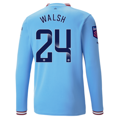 Manchester City Home Jersey 22/23 Long Sleeve with WALSH 24 printing