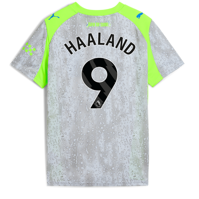 Kids' Manchester City Third Jersey 2025/26 With HAALAND 9 Printing