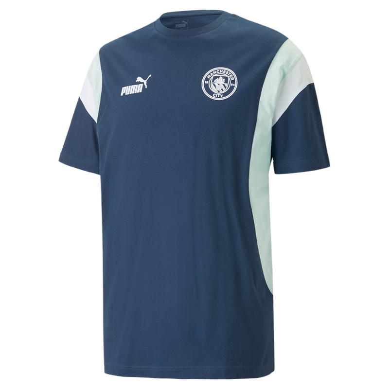 MCFC LW MENS FTBL ARCHIVE TEE - blue turquoise
