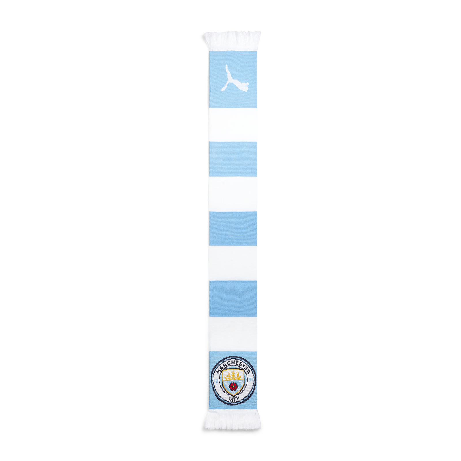 Manchester City FC Stripes Flag – Sky Blue Foldable Fan Flag For Supporters
