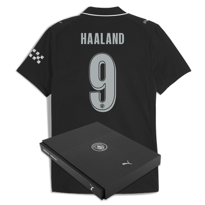 Manchester City Away Authentic Jersey 2025/26 With HAALAND 9 Printing in Gift Box