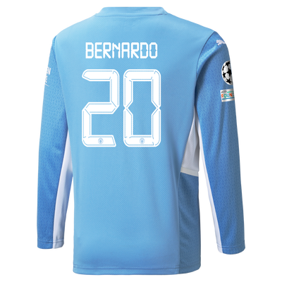 Manchester City Home Longsleeve Shirt 21/22 with Bernardo Silva printing