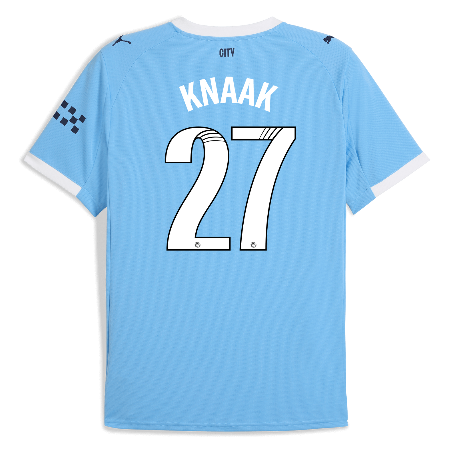 Manchester City Home Jersey 2025/26 With KNAAK 27 Printing