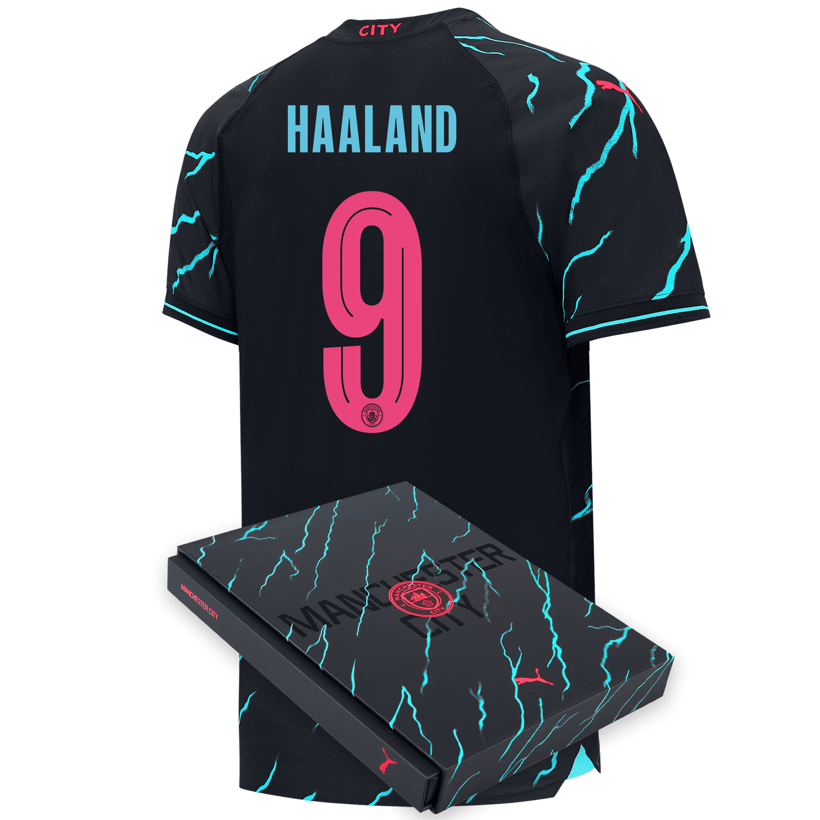 Manchester City Authentic Third Jersey 2023/24 with HAALAND 9 printing in  Gift Box