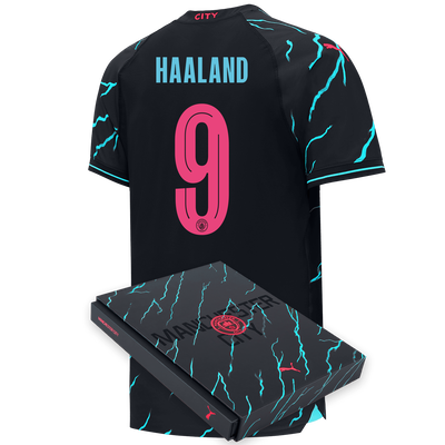 Manchester City Authentic Third Jersey 2023/24 with HAALAND 9 printing in Gift Box