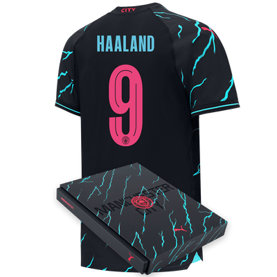 Manchester City Authentic Third Jersey 2023/24 with HAALAND 9 printing in Gift Box