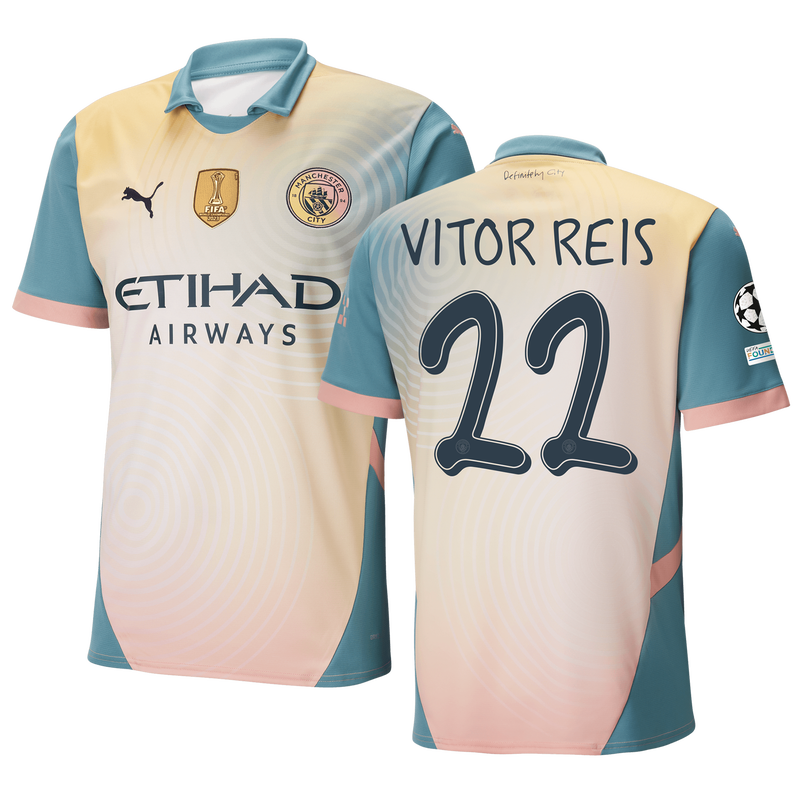 Man City 'Definitely City' Jersey 24/25 With VITOR REIS 22 printing pink - Size XXL from polyester for males  - Official Manchester City FC store